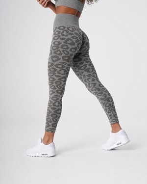 NVGTN Leopard Seamless Leggings Kaki Vert  Leggings Femme | XSL-7872824