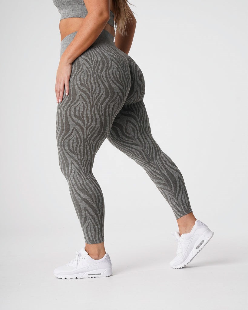 NVGTN Zebra Seamless Leggings Kaki Vert  Leggings Femme | RFX-7532647