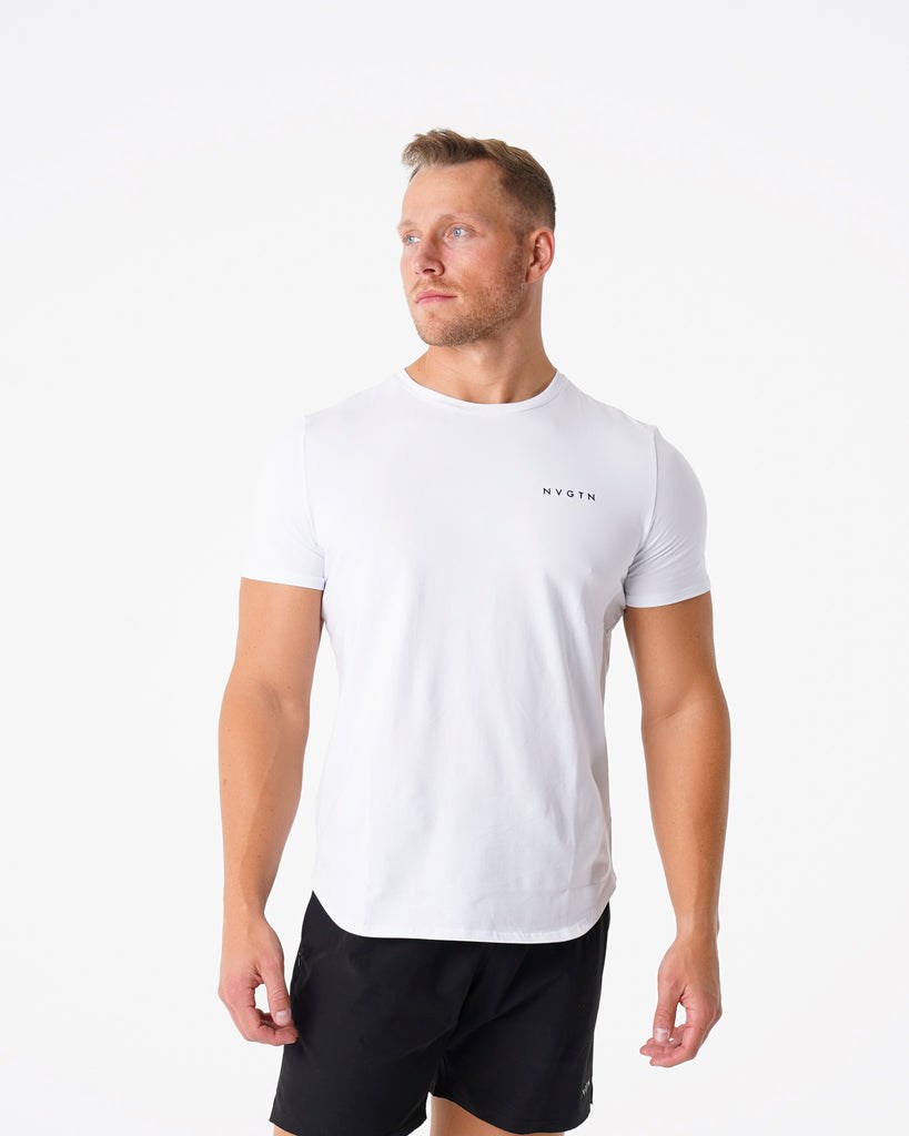 NVGTN Pulse Fitted Tee Blanche  T Shirts Homme | RJB-9163524