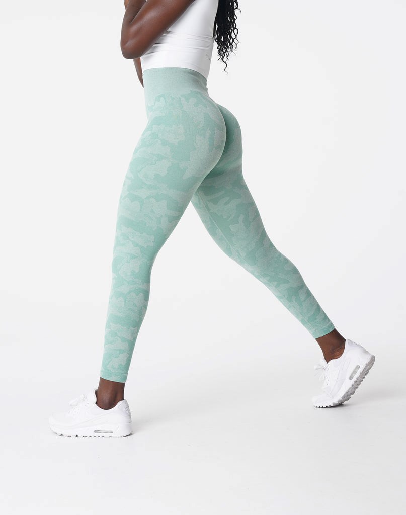 NVGTN Camo Seamless Leggings Vert  Leggings Femme | MDK-8387215