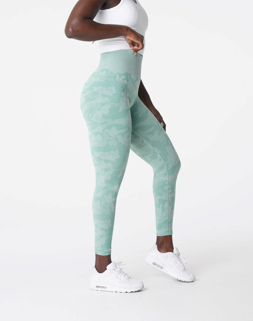 NVGTN Camo Seamless Leggings Vert  Leggings Femme | MDK-8387215