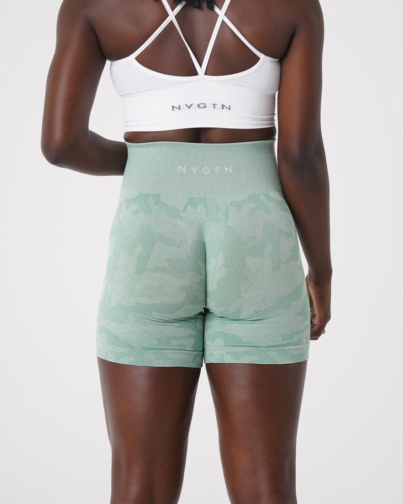 NVGTN Camo Seamless Shorts Vert  Shorts Femme | UTI-3385224