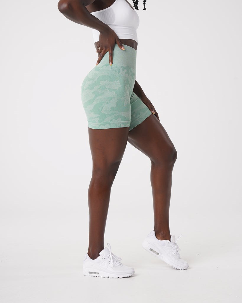 NVGTN Camo Seamless Shorts Vert  Shorts Femme | UTI-3385224