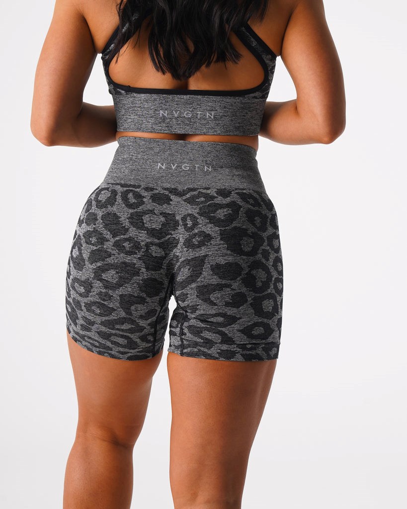 NVGTN Leopard Seamless Shorts Noir  Shorts Femme | UDX-3782201