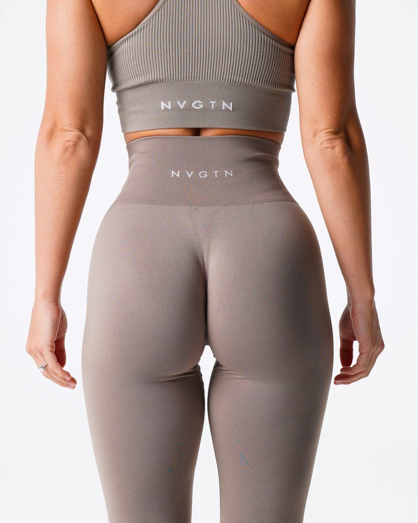 NVGTN Solid Seamless Leggings Taupe  Leggings Femme | LSW-0029809