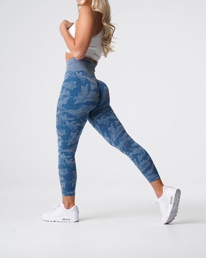 NVGTN Camo Seamless Leggings Bleu  Leggings Femme | ABH-3634213