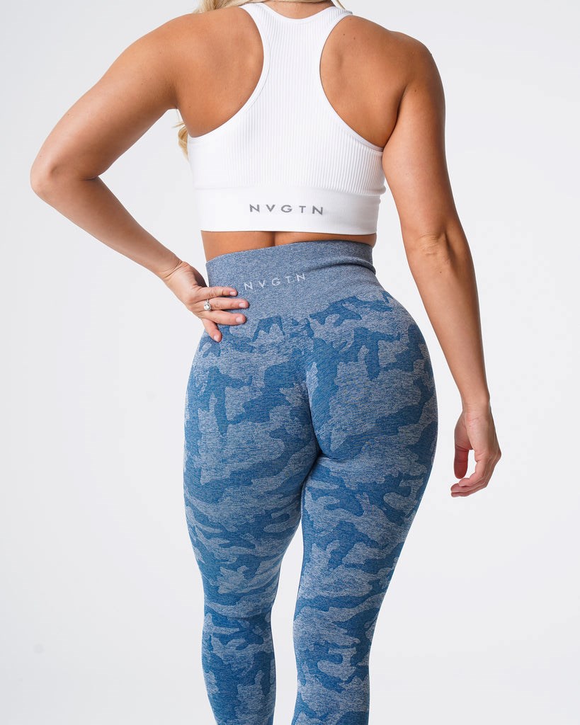 NVGTN Camo Seamless Leggings Bleu  Leggings Femme | ABH-3634213