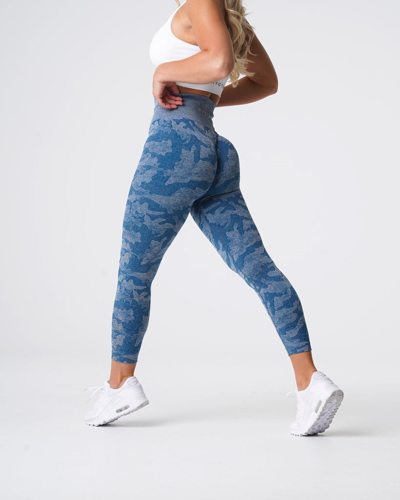 NVGTN Camo Seamless Leggings Bleu  Leggings Femme | ABH-3634213