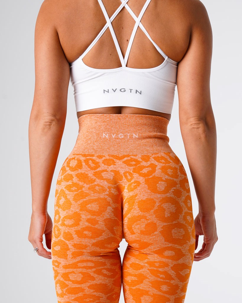 NVGTN Leopard Seamless Leggings Orange  Leggings Femme | SWF-0522463