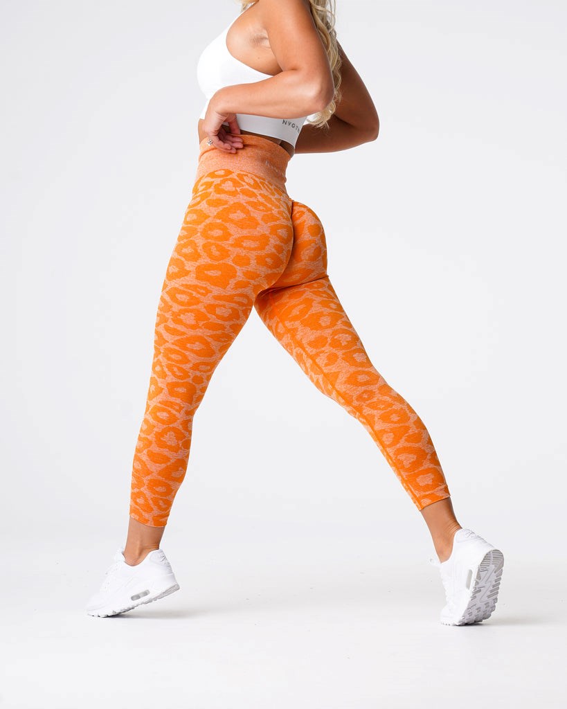 NVGTN Leopard Seamless Leggings Orange  Leggings Femme | SWF-0522463