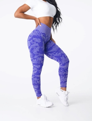 NVGTN Camo Seamless Leggings Bleu  Leggings Femme | JVZ-4301281