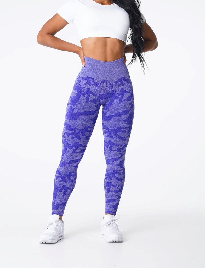 NVGTN Camo Seamless Leggings Bleu  Leggings Femme | JVZ-4301281