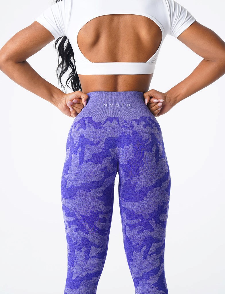 NVGTN Camo Seamless Leggings Bleu  Leggings Femme | JVZ-4301281