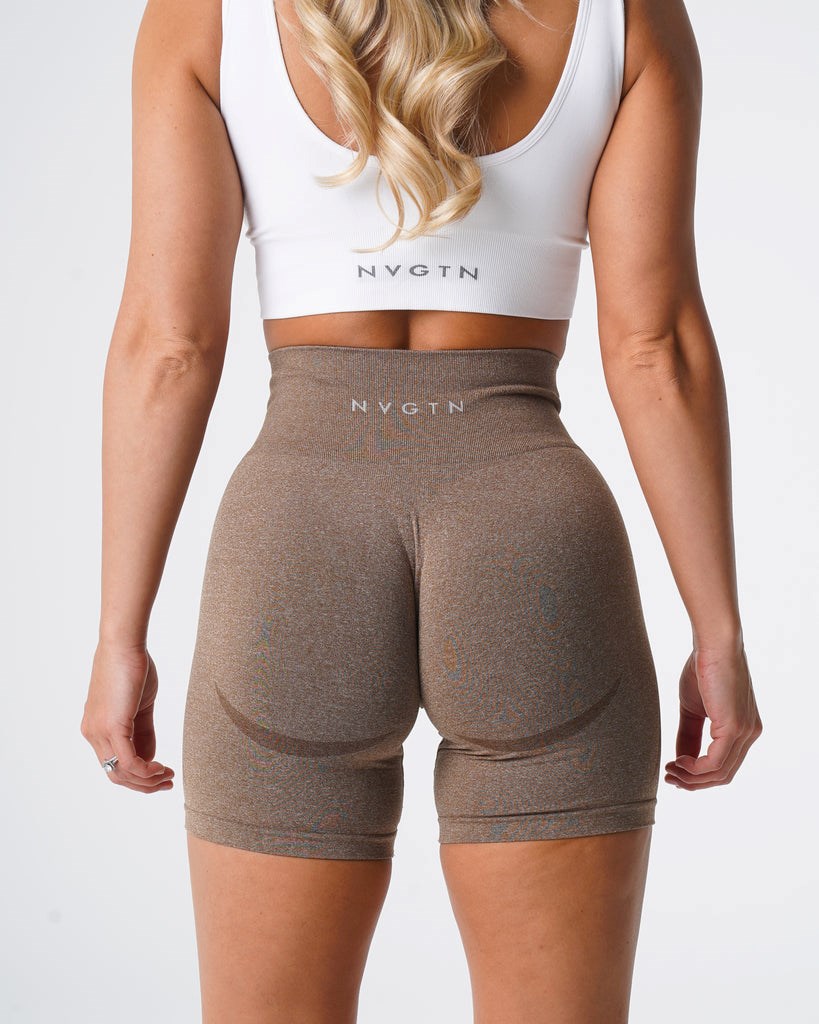 NVGTN Contour Seamless Shorts Mocha  Shorts Femme | FIK-8175240