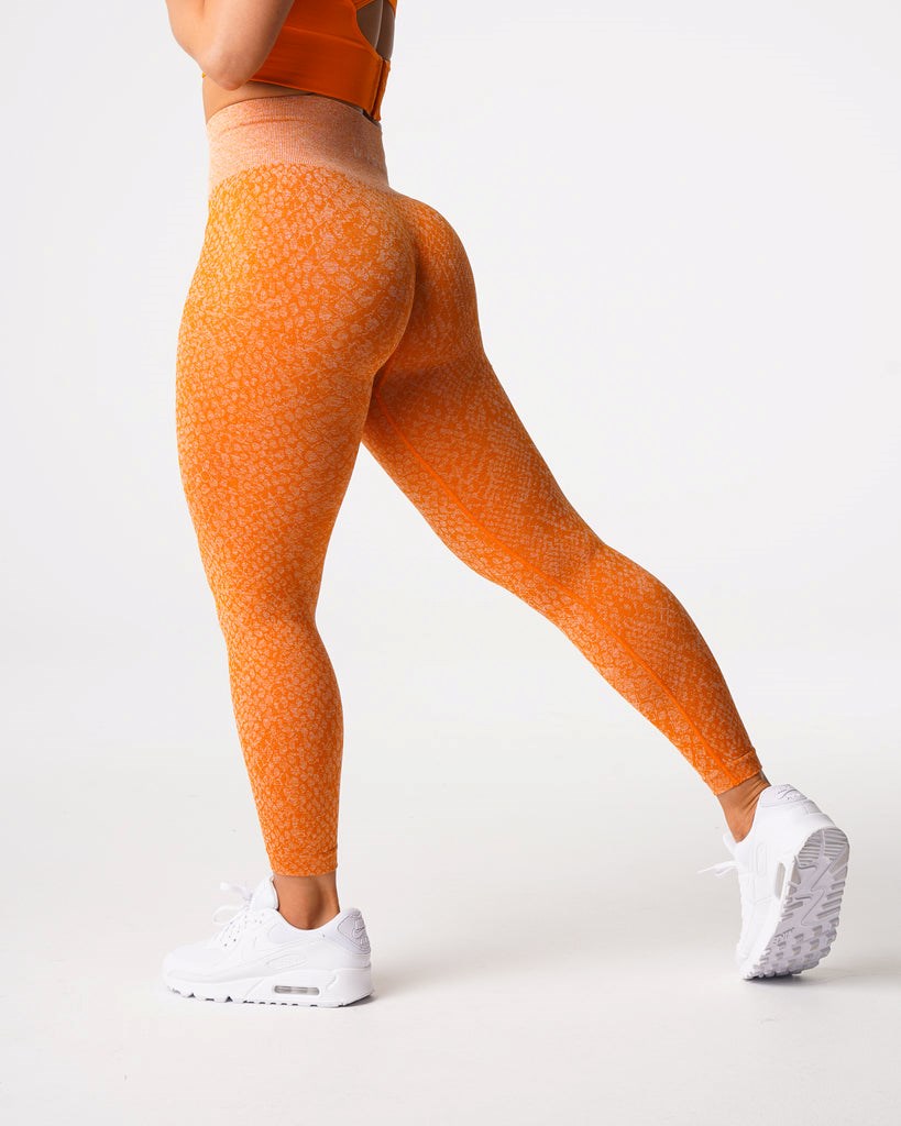 NVGTN Snakeskin Seamless Leggings Orange  Leggings Femme | PAU-6983180