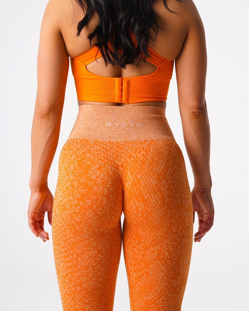 NVGTN Snakeskin Seamless Leggings Orange  Leggings Femme | PAU-6983180