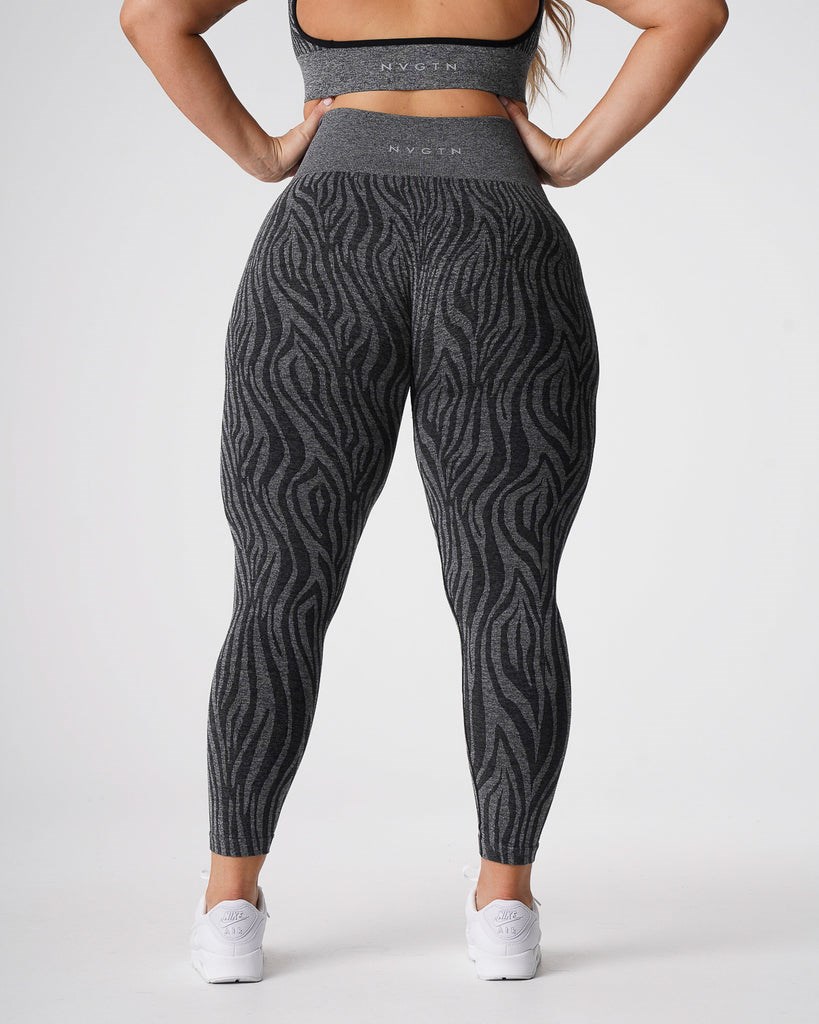 NVGTN Zebra Seamless Leggings Noir  Leggings Femme | GUN-4349152