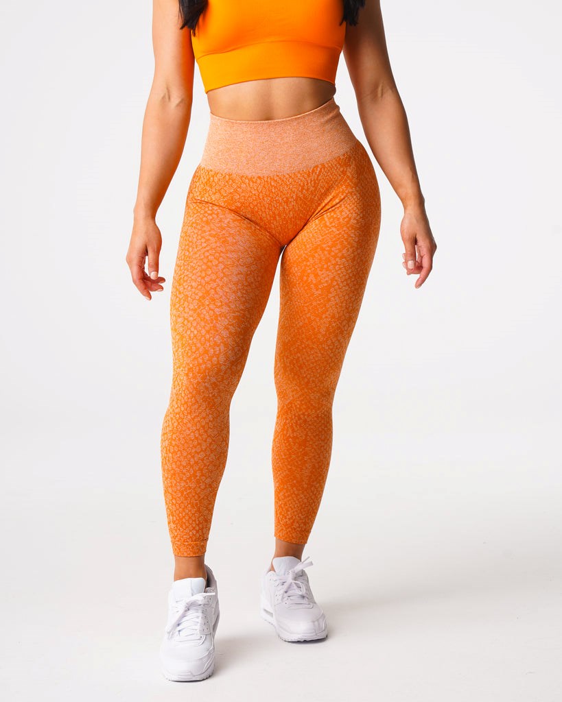 NVGTN Snakeskin Seamless Leggings Orange  Leggings Femme | PAU-6983180