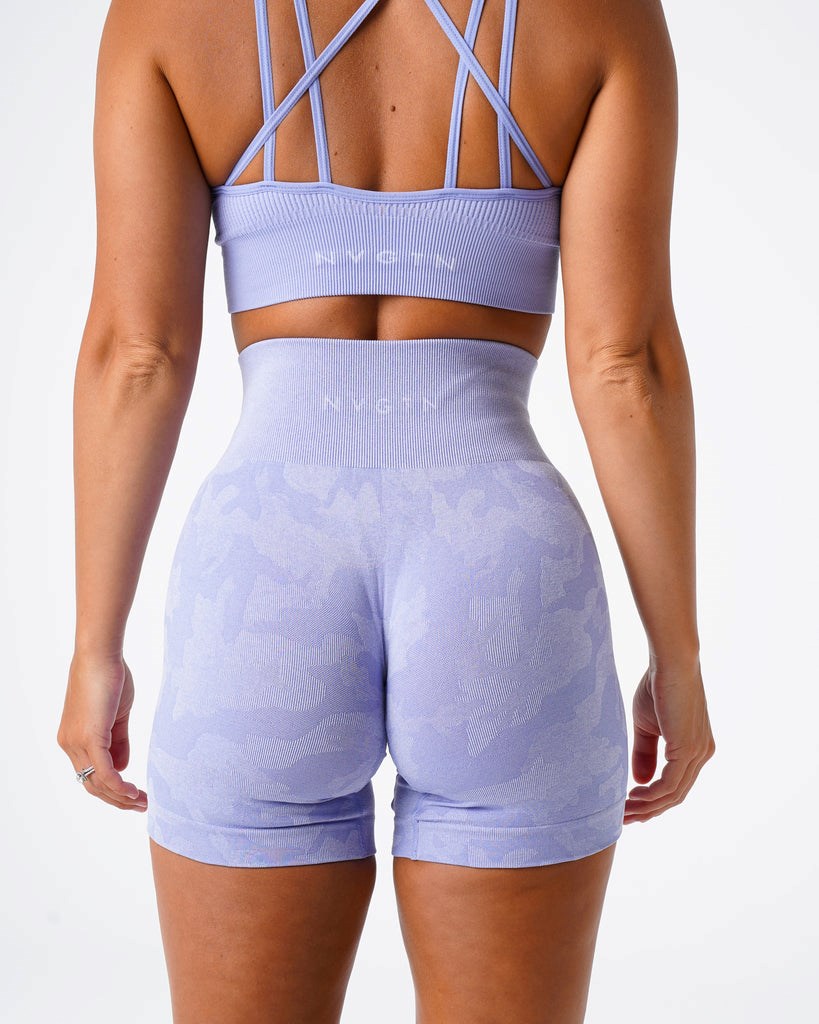 NVGTN Camo Seamless Shorts Periwinkle  Shorts Femme | DRE-1597689