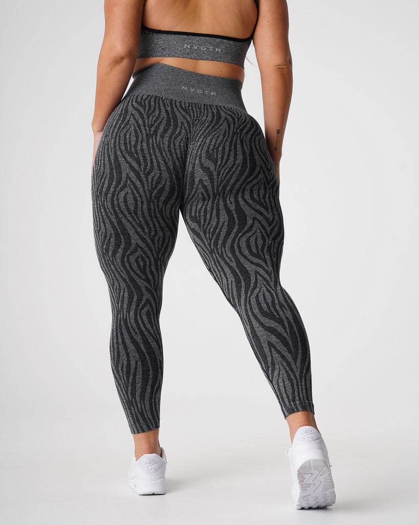 NVGTN Zebra Seamless Leggings Noir  Leggings Femme | GUN-4349152