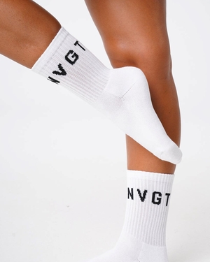 NVGTN Crew Socks Blanche  Chaussettes Homme | KWS-5239208