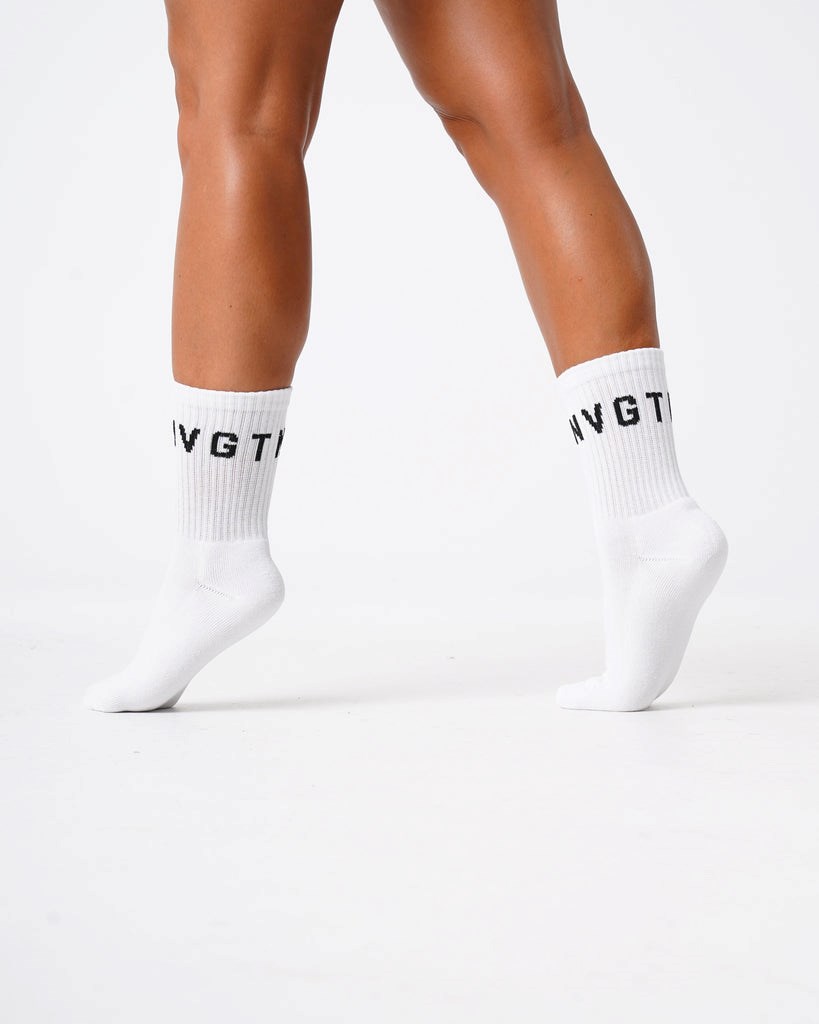 NVGTN Crew Socks Blanche  Chaussettes Homme | KWS-5239208