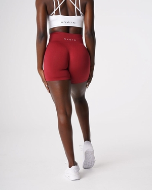 NVGTN Solid Seamless Shorts Carmine  Shorts Femme | IOU-5678666