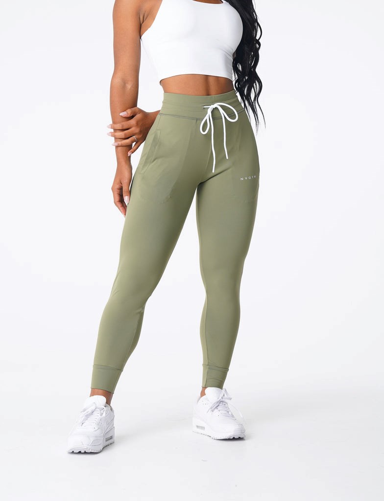 NVGTN Joggers Vert Olive  Joggers Femme | SVM-2218647