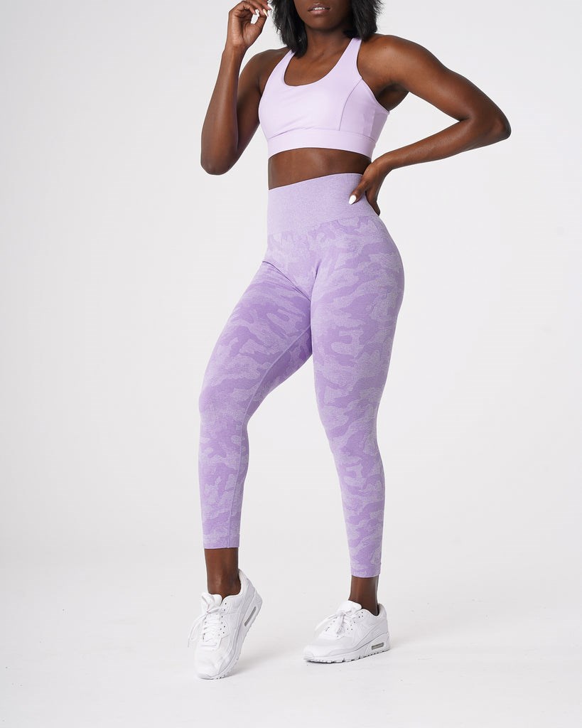 NVGTN Camo Seamless Leggings Lilac  Leggings Femme | MYT-4915907