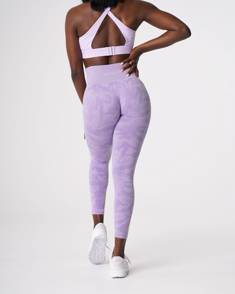 NVGTN Camo Seamless Leggings Lilac  Leggings Femme | MYT-4915907