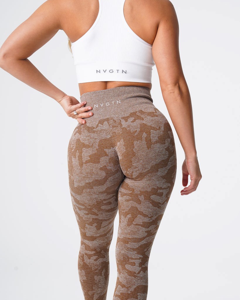 NVGTN Camo Seamless Leggings Mocha  Leggings Femme | HTC-2789658