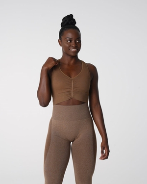 NVGTN Cinched Seamless Bra Mocha  Hauts Femme | IQP-6863443