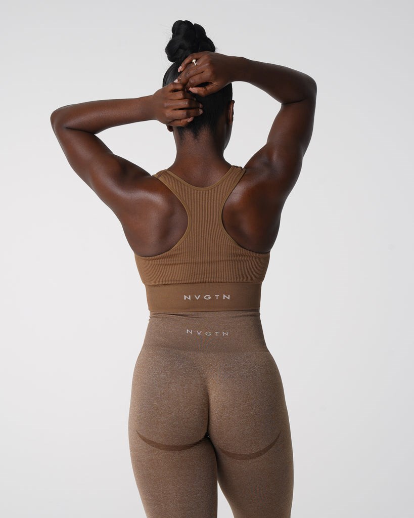 NVGTN Cinched Seamless Bra Mocha  Hauts Femme | IQP-6863443