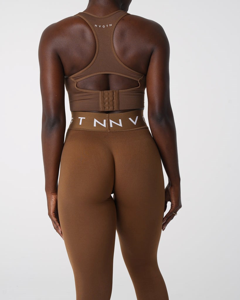 NVGTN Sport Seamless Leggings Mocha  Leggings Femme | CHT-4918133