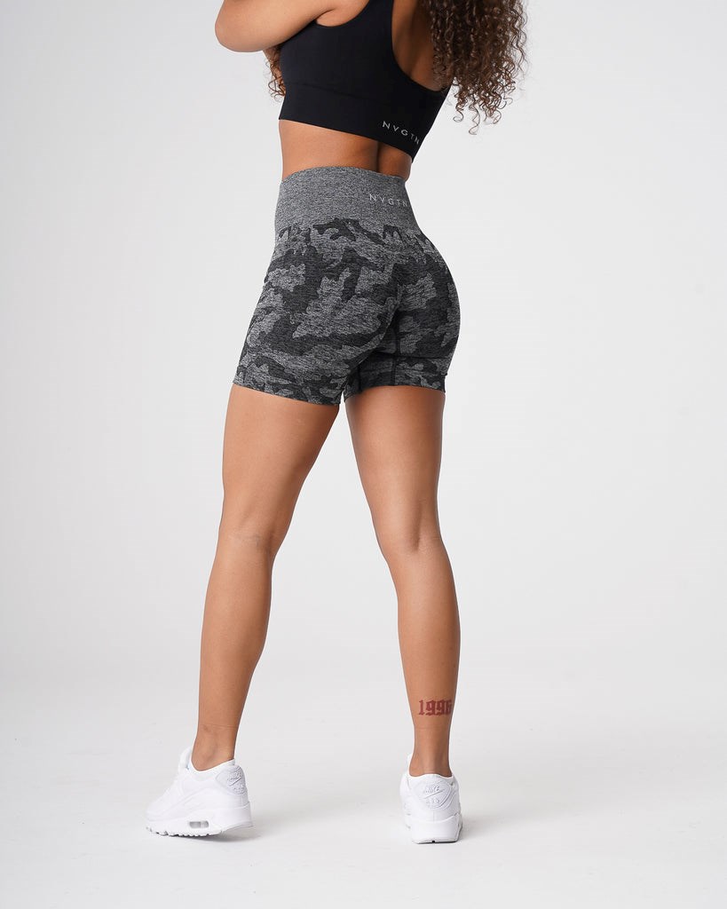 NVGTN Camo Seamless Shorts Noir  Shorts Femme | KCW-0285396