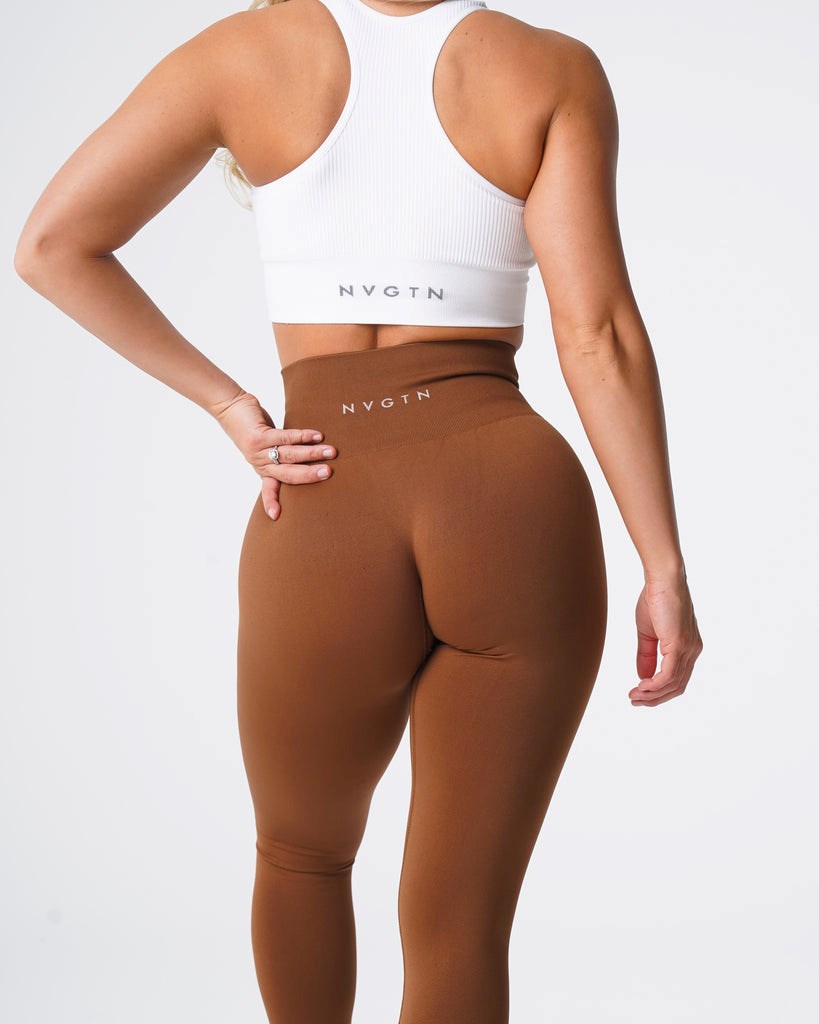 NVGTN Solid Seamless Leggings Caramel  Leggings Femme | XEW-4995948