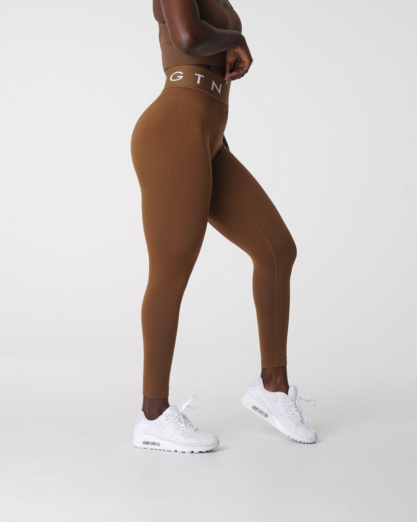 NVGTN Sport Seamless Leggings Mocha  Leggings Femme | CHT-4918133